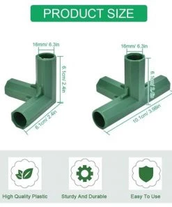 BENOBBY KIDS 8 Connecteurs De Cadre De Serre à 3 Voies Et 4 Raccords En PVC à 4 Voies Pour Construire Des Connecteurs De Meubles De Cadre De Serre à Usage Intensif Adaptés Aux Supports De Fleurs Et Aux Cadres De Serre, Etc., 16 Mm -Accessoire de culture Soldes Boutique 56861999 2