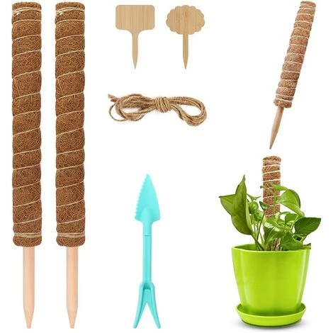 AIDUCHO Bâton De Plante De Noix De Coco De 52 Cm, Bâton De Plante En Treillis De Bâton De Mousse 2 Pièces Avec 2 Panneaux De Plantes, Cadre D'escalade En Fibre De Noix De Coco Naturelle Avec Pelle à Semis Et Corde De Chanvre Pour Plantes Grimpantes De Jardin 3 AIDUCHO Bâton De Plante De Noix De Coco De 52 Cm, Bâton De Plante En Treillis De Bâton De Mousse 2 Pièces Avec 2 Panneaux De Plantes, Cadre D'escalade En Fibre De Noix De Coco Naturelle Avec Pelle à Semis Et Corde De Chanvre Pour Plantes Grimpantes De Jardin