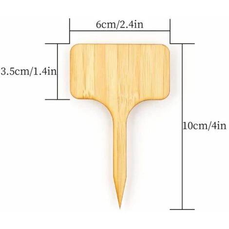 BEICHEN 20pcs étiquette De Plante En Bambou Marqueurs De Plante 6 X 10 Cm 5 BEICHEN 20pcs étiquette De Plante En Bambou Marqueurs De Plante 6 X 10 Cm – Image 3