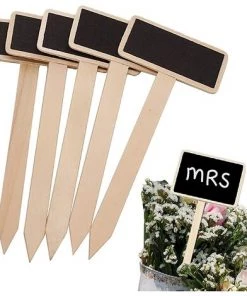 TINOR 20 Pcs Étiquettes De Plantes En Ardoise, Mini Signe Des Étiquettes Mini Tableau Noir Marqueur De Jardin Plante Signe Tags En Bois Étiquettes Potager Pour Fleur Légumes Graine Jardin Pépinière