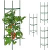 Relaxdays Tuteurs, Lot De 4, H X L X P :90 X 32 X 32 Cm, Fleurs Et Légumes, Métal, Plastique, Aide à La Croissance, Vert -Accessoire de culture Soldes Boutique 58121292 1