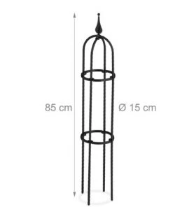 Relaxdays Trellis Obélisque, Lot De 2, 85 M De Hauteur,pour Plantes Grimpantes, En Métal, Stable, Tour Pour Rosier, Noir -Accessoire de culture Soldes Boutique 58121447 5