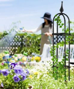 Relaxdays Trellis Obélisque, Lot De 2, 85 M De Hauteur,pour Plantes Grimpantes, En Métal, Stable, Tour Pour Rosier, Noir 10 Relaxdays Trellis Obélisque, Lot De 2, 85 M De Hauteur,pour Plantes Grimpantes, En Métal, Stable, Tour Pour Rosier, Noir -Accessoire de culture Soldes Boutique 58121455 4