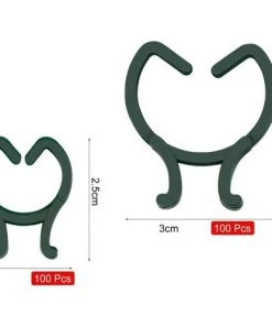 LONGZIMING 200 Pièces Clips De Vigne Végétale, 2 Taille Clips De Support Pour Plantes Clips De Fixation De Vigne Pour Support De Tige De Fleur De Fruit De Légume (Vert) -Accessoire de culture Soldes Boutique 58324797 4