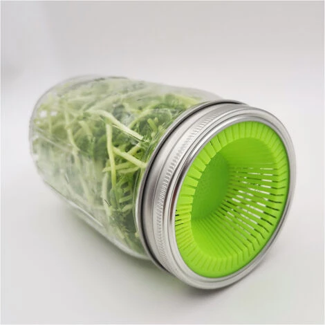 STARLIGHT SL.GT Couvercles De Filer à La Germination Couvercles De Fermentation Mason Jar Avec Couvercle En Acier Inoxydable,2PCS,vert 4 STARLIGHT SL.GT Couvercles De Filer à La Germination Couvercles De Fermentation Mason Jar Avec Couvercle En Acier Inoxydable,2PCS,vert – Image 3