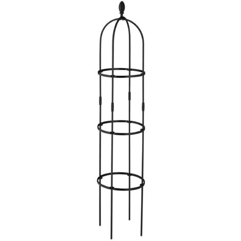Relaxdays Trellis Obélisque, Lot De 2, 160 M De Hauteur, Plantes Grimpantes, En Métal, Stable, Tour Pour Rosier, Noir 4 Relaxdays Trellis Obélisque, Lot De 2, 160 M De Hauteur, Plantes Grimpantes, En Métal, Stable, Tour Pour Rosier, Noir – Image 2