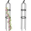 Relaxdays Trellis Obélisque, Lot De 2, 126 M De Hauteur, Plantes Grimpantes, En Métal, Stable, Tour Pour Rosier, Noir -Accessoire de culture Soldes Boutique 58467476 1