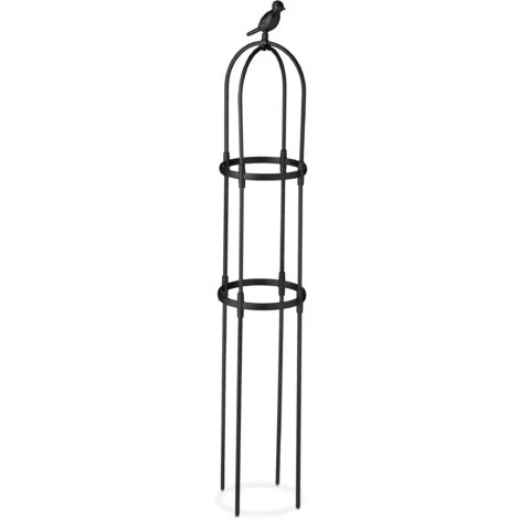 Relaxdays Trellis Obélisque, Lot De 2, 126 M De Hauteur, Plantes Grimpantes, En Métal, Stable, Tour Pour Rosier, Noir 4 Relaxdays Trellis Obélisque, Lot De 2, 126 M De Hauteur, Plantes Grimpantes, En Métal, Stable, Tour Pour Rosier, Noir – Image 2
