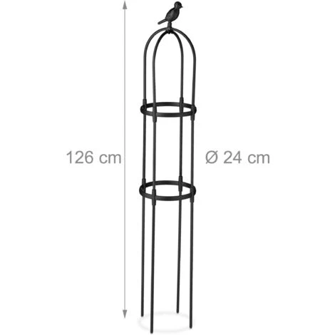 Relaxdays Trellis Obélisque, Lot De 2, 126 M De Hauteur, Plantes Grimpantes, En Métal, Stable, Tour Pour Rosier, Noir 7 Relaxdays Trellis Obélisque, Lot De 2, 126 M De Hauteur, Plantes Grimpantes, En Métal, Stable, Tour Pour Rosier, Noir – Image 5