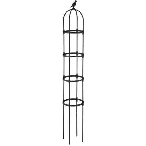 Relaxdays Trellis Obélisque, Lot De 2, 180 Cm De Hauteur, Plantes Grimpantes, En Métal, Stable, Tour Pour Rosier, Noir 4 Relaxdays Trellis Obélisque, Lot De 2, 180 Cm De Hauteur, Plantes Grimpantes, En Métal, Stable, Tour Pour Rosier, Noir – Image 2