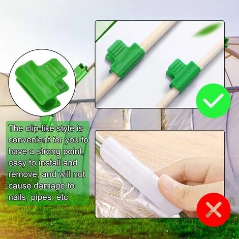 AIDUCHO 10 PCS Clips De Serre En Plastique 11mm Clip De Film à Effet De Serre Réutilisable Clips Outil De Jardinage Serre Antidérapant Pour Shed à Effet De Serre Jardiner Légumes Fruits - Vert 6 AIDUCHO 10 PCS Clips De Serre En Plastique 11mm Clip De Film à Effet De Serre Réutilisable Clips Outil De Jardinage Serre Antidérapant Pour Shed à Effet De Serre Jardiner Légumes Fruits - Vert – Image 4