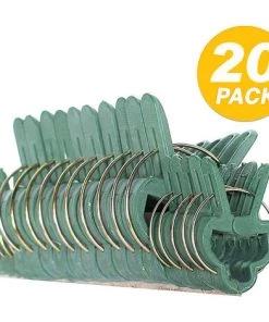 AIDUCHO 20 Clips à Plantes En Plastique Vert Foncé Pinces De Fixation, Pinces Stables Pour Fixer Les Plantes Grimpante Pour Supporter Des Fleurs Fruits Ou Légumes Dans Jardins Ou Fermes
