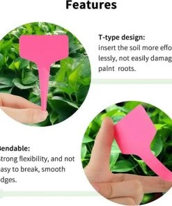 CHANCEY Lot De 100 étiquettes En Plastique Pour Plantes Et Légumes Rose 6 X 10 Cm，SEMAket -Accessoire de culture Soldes Boutique 58805931 3