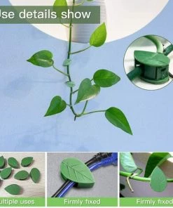 TANCYCO Lot De 60 Clips De Fixation Murale Pour Plantes Grimpantes Crochet Auto-adhésif Traction De Vigne Support Invisible Simulation De Feuille Verte Pour Jardin Clip De Fixation Pour Plante Grimpante -Accessoire de culture Soldes Boutique 59358414 5