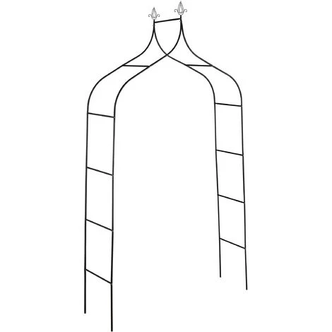 Relaxdays Arche à Rosier En Métal, Portail Pour Jardin, HxLxP: 260 X 140 X 38 Cm, Tuteur Pour Plantes Grimpantes, Noir 4 Relaxdays Arche à Rosier En Métal, Portail Pour Jardin, HxLxP: 260 X 140 X 38 Cm, Tuteur Pour Plantes Grimpantes, Noir – Image 2