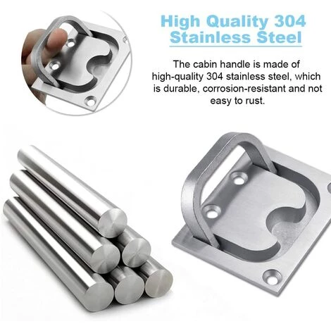 DKSFJKL Poignée Encastrable Tiroir Poignée Marine En Acier Inoxydable Poignée De Bateau De Trappe Enfoncée Casier De Trappe Affleurant De Bateau Avec 4 Vis Pour Casier Portes Coulissantes(76 * 57mm) 5 DKSFJKL Poignée Encastrable Tiroir Poignée Marine En Acier Inoxydable Poignée De Bateau De Trappe Enfoncée Casier De Trappe Affleurant De Bateau Avec 4 Vis Pour Casier Portes Coulissantes(76 * 57mm) – Image 3