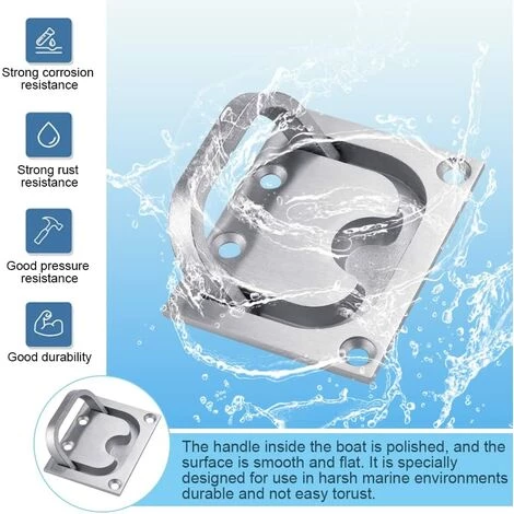 DKSFJKL Poignée Encastrable Tiroir Poignée Marine En Acier Inoxydable Poignée De Bateau De Trappe Enfoncée Casier De Trappe Affleurant De Bateau Avec 4 Vis Pour Casier Portes Coulissantes(76 * 57mm) 7 DKSFJKL Poignée Encastrable Tiroir Poignée Marine En Acier Inoxydable Poignée De Bateau De Trappe Enfoncée Casier De Trappe Affleurant De Bateau Avec 4 Vis Pour Casier Portes Coulissantes(76 * 57mm) – Image 5
