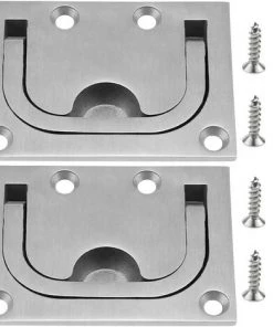 DKSFJKL 2 Trappes Affleurantes Pour Bateaux Poignée Marine En Acier Inoxydable Trappe Encastrée Pour Bateau Poignée De Traction Encastrée Avec 8 Vis Pour Casier D'armoire Marine Yacht Boat
