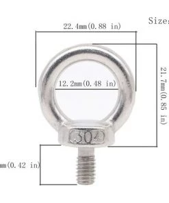 DKSFJKL 12PCS Anneau De Levage à œil Boulonne L'acier Inoxydable 304 De L'attache-fil Filetée, Pack-of-12, M5 -Accessoire de culture Soldes Boutique 59851671 3