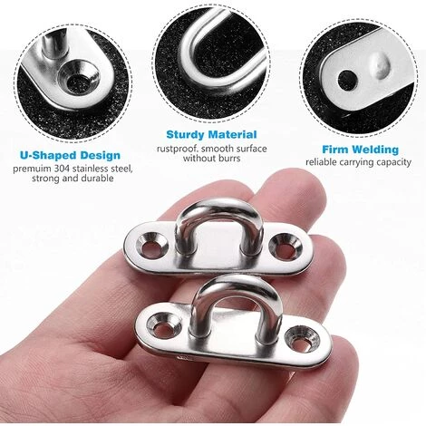 DKSFJKL 4pcs Crochets Mural à Visser Patères à Visseren Acier Inoxydable En Forme De U 5 DKSFJKL 4pcs Crochets Mural à Visser Patères à Visseren Acier Inoxydable En Forme De U – Image 3