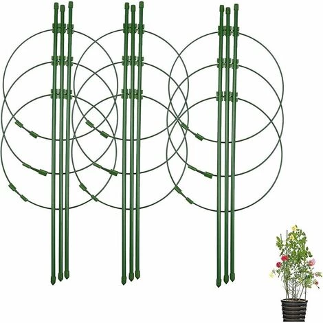 Tuteurs Pour Plantes Grimpantes 45 Cm Avec 3 Anneaux De Support Réglables LITZEE Lot De 3 Accessoires 3 Tuteurs Pour Plantes Grimpantes 45 Cm Avec 3 Anneaux De Support Réglables LITZEE Lot De 3 Accessoires