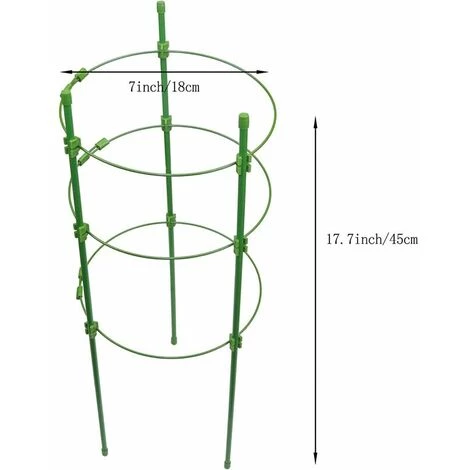 Tuteurs Pour Plantes Grimpantes 45 Cm Avec 3 Anneaux De Support Réglables LITZEE Lot De 3 Accessoires 4 Tuteurs Pour Plantes Grimpantes 45 Cm Avec 3 Anneaux De Support Réglables LITZEE Lot De 3 Accessoires – Image 2