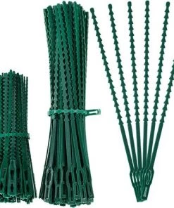 BAICCCF 13 Et 23 Cm, 200 Pièces Attaches Réglables Pour Plantes Attaches Flexibles Pour Plantes De Jardin, Vert Multi-Fonction Robuste Attache Torsadée Pour Plantes De Jardin Attaches De Jardin En Plastique Support De Plante Arbuste ( Attache De Câble)