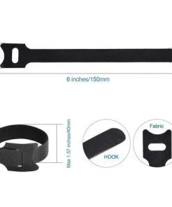 BAICCCF 60pcs Lien Pour Végétaux Attaches De Cordon Réglables De Qualité Supérieure De 15 Cm,sangles De Gestion De Câbles En Tissu Microfibre Crochet Boucle Cordon Organisateur Attaches De Fil Réutilisables (couleurs Noires) -Accessoire de culture Soldes Boutique 60740223 3