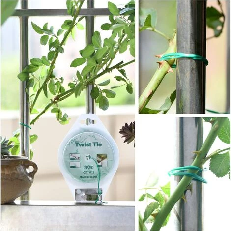 BAICCCF 100M Lien Pour Végétaux Twist Ties Green Garden Plant Ties With Cutter For Gardening And Office Organization, Home 7 BAICCCF 100M Lien Pour Végétaux Twist Ties Green Garden Plant Ties With Cutter For Gardening And Office Organization, Home – Image 5
