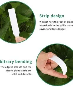 BAICCCF 500Pcs 10CM Plastique Plant Nursery Labels Pot Marker Stake Tags Blanc -Accessoire de culture Soldes Boutique 60740274 4