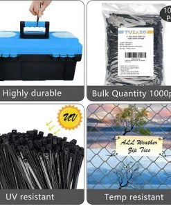BAICCCF 1000 PCS Lien Pour Végétaux Attaches Zip Noires Pour Plantes 10CM Plastique Solide Nylon Autobloquant Léger Attaches Résistant Aux UV Attaches Zip -Accessoire de culture Soldes Boutique 60740541 5
