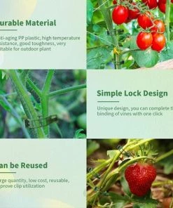 BAICCCF Tuteur Pour Végétaux Greffoir Et Pince à Greffer 150PCS Clips De Plantes Clips Verts Pour Tomate Et Autres Plantes De Vigne Clips De Tomate En Plastique Pour Support Treillis De Raisin Pour -Accessoire de culture Soldes Boutique 60740695 4