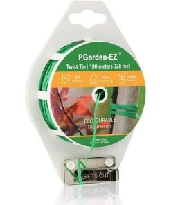 BAICCCF Lien Pour Végétaux- 100m D'attaches De Jardin Enduites De PE Avec Coupe-fil Pour Le Jardinage, Les Vignes De Tomates Et L'organisation De Câbles De Bureau à Domicile (1 Bobine/vert)