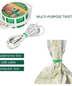 BAICCCF Lien Pour Végétaux- 100m D'attaches De Jardin Enduites De PE Avec Coupe-fil Pour Le Jardinage, Les Vignes De Tomates Et L'organisation De Câbles De Bureau à Domicile (1 Bobine/vert) -Accessoire de culture Soldes Boutique 60740835 5