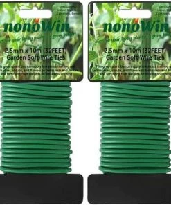 BAICCCF 2PCS X 10M Total 20M, Lien Pour Végétaux Green Garden Twist Ties Soft Rubber Réutilisable Wire Plant Support Heavy Duty Pour Jardinage Arbres Tomates Vignes Plantes Grimpantes