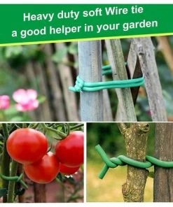 BAICCCF 2PCS X 10M Total 20M, Lien Pour Végétaux Green Garden Twist Ties Soft Rubber Réutilisable Wire Plant Support Heavy Duty Pour Jardinage Arbres Tomates Vignes Plantes Grimpantes -Accessoire de culture Soldes Boutique 60740846 3