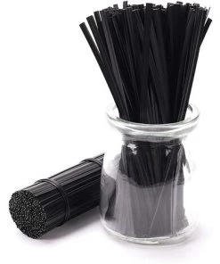 BAICCCF 12CM Twist Ties 500 Pcs Reusable And Durable Plastic Black Bread Ties.