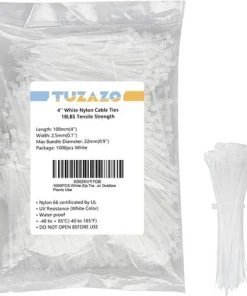 BAICCCF 1000 PCS Lien Pour Végétaux 10CM Plastique Transparent Solide Nylon Autobloquant Léger Attaches De Câble 18 Lbs Résistant Aux UV Attaches Zip