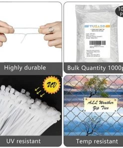 BAICCCF 1000 PCS Lien Pour Végétaux 10CM Plastique Transparent Solide Nylon Autobloquant Léger Attaches De Câble 18 Lbs Résistant Aux UV Attaches Zip -Accessoire de culture Soldes Boutique 60740977 5