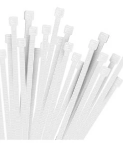 BAICCCF Lot De 100 Lien Pour Végétaux Attaches De Câble Blanches Résistantes 30 Cm, Attaches En Plastique De Qualité Supérieure Transparentes Avec Une Résistance à La Traction De 22,7 Kg