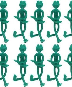 FR-LIFE Cadres De Câbles Végétaux Tree Travaux Décoratifs De Grenouille Cravates De Jardin De Grenouilles Pour Plantes Support De Jardinage Fournitures De Jardinage 10pcs, Vert BR-Vie