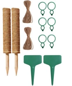 TANCYCO 2 Pièces 11.8 '' Poteaux De Mousse Support De Pieu Pour Plantes Grimpantes Bâtons De Totem En Fibre De Coco Pour Plantes En Pot à Pousser Vers Le Haut