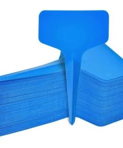 EINEMGELD 100Pcs Étiquettes De Plantes Durables, T-Type Étiquettes Plantes Étiquettes De Jardin Imperméable, Plastique Garden Etiquettes Signes Pour Fleur Légumes Graine Jardin Pépinière 6 X 10cm (Bleu)