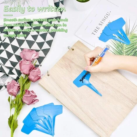 EINEMGELD 100Pcs Étiquettes De Plantes Durables, T-Type Étiquettes Plantes Étiquettes De Jardin Imperméable, Plastique Garden Etiquettes Signes Pour Fleur Légumes Graine Jardin Pépinière 6 X 10cm (Bleu) 4 EINEMGELD 100Pcs Étiquettes De Plantes Durables, T-Type Étiquettes Plantes Étiquettes De Jardin Imperméable, Plastique Garden Etiquettes Signes Pour Fleur Légumes Graine Jardin Pépinière 6 X 10cm (Bleu) – Image 2