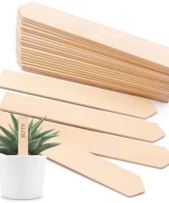 Accessoire de culture Soldes Boutique 28 EINEMGELD 30 Pièces De Etiquette En Bois Fleur De Semis, Panneaux De Plantes En Bois Pour Les Semis D'Herbes De Jardin (15,3×2×0,3 Cm)