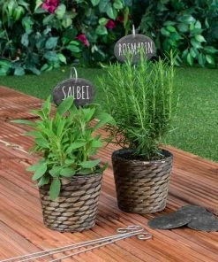 MEZHENG Lot De 10 Plaques De Plantes En Ardoise | Résistant Aux Intempéries Et Réutilisable | Étiquetage Individuel Des Plantes Et Herbes | 9 X 7 X 0,5 Cm [ovale] -Accessoire de culture Soldes Boutique 61309585 5