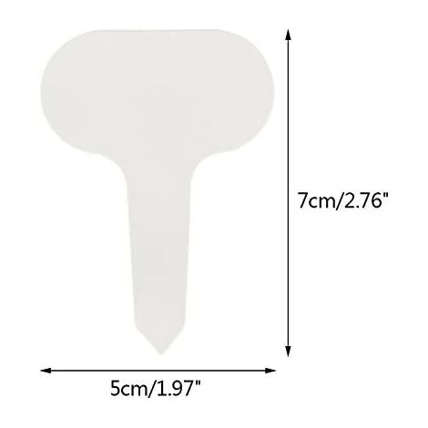 MEZHENG 100 Pcs T-Type Plantes étiquettes Blanc Étiquettes D'étiquettes De Jardin Marqueurs De Plantes En Plastique Pour Herb 5 X 7 Cm 4 MEZHENG 100 Pcs T-Type Plantes étiquettes Blanc Étiquettes D'étiquettes De Jardin Marqueurs De Plantes En Plastique Pour Herb 5 X 7 Cm – Image 2