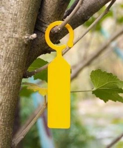 MEZHENG 100 Pièces D'étiquette D'arbre De Plante étiquette épaisse En Plastique Pour Jardinier étiquette De Jardin Suspendue Jaune