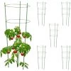 Relaxdays Tuteur Pour Tomates, Plantes Grimpantes, Lot De 6, Métal & Plastique, 3 Anneaux Réglables, Hauteur 76 cm, Vert -Accessoire de culture Soldes Boutique 61314078 1