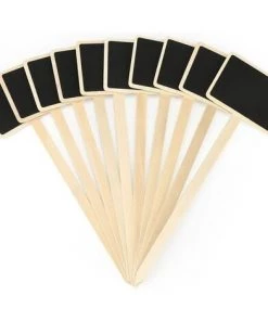 SLI-RES Etiquette Bois Plante Jardin Potager Extérieur étiquette De Tableau Noir Marqueur De Plante 24.7*7.4cm (Noir) 10 Pieces，Lilaris